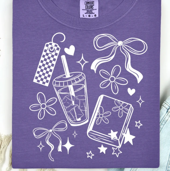 Book and Ice Coffee DTF