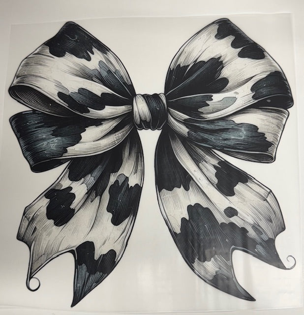 Cow Print Bow DTF