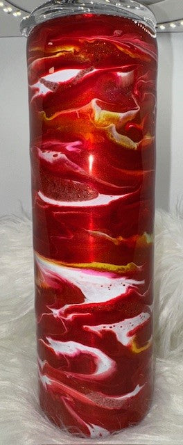 Red Yellow White Swirl Cup
