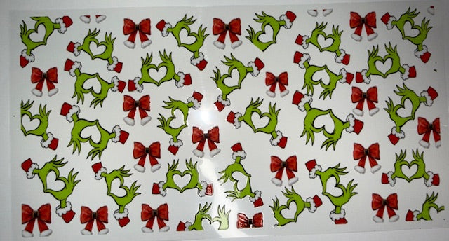 Green man hand hearts wrap