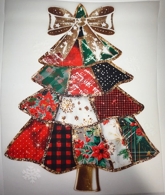Patchwork Christmas Tree DTF