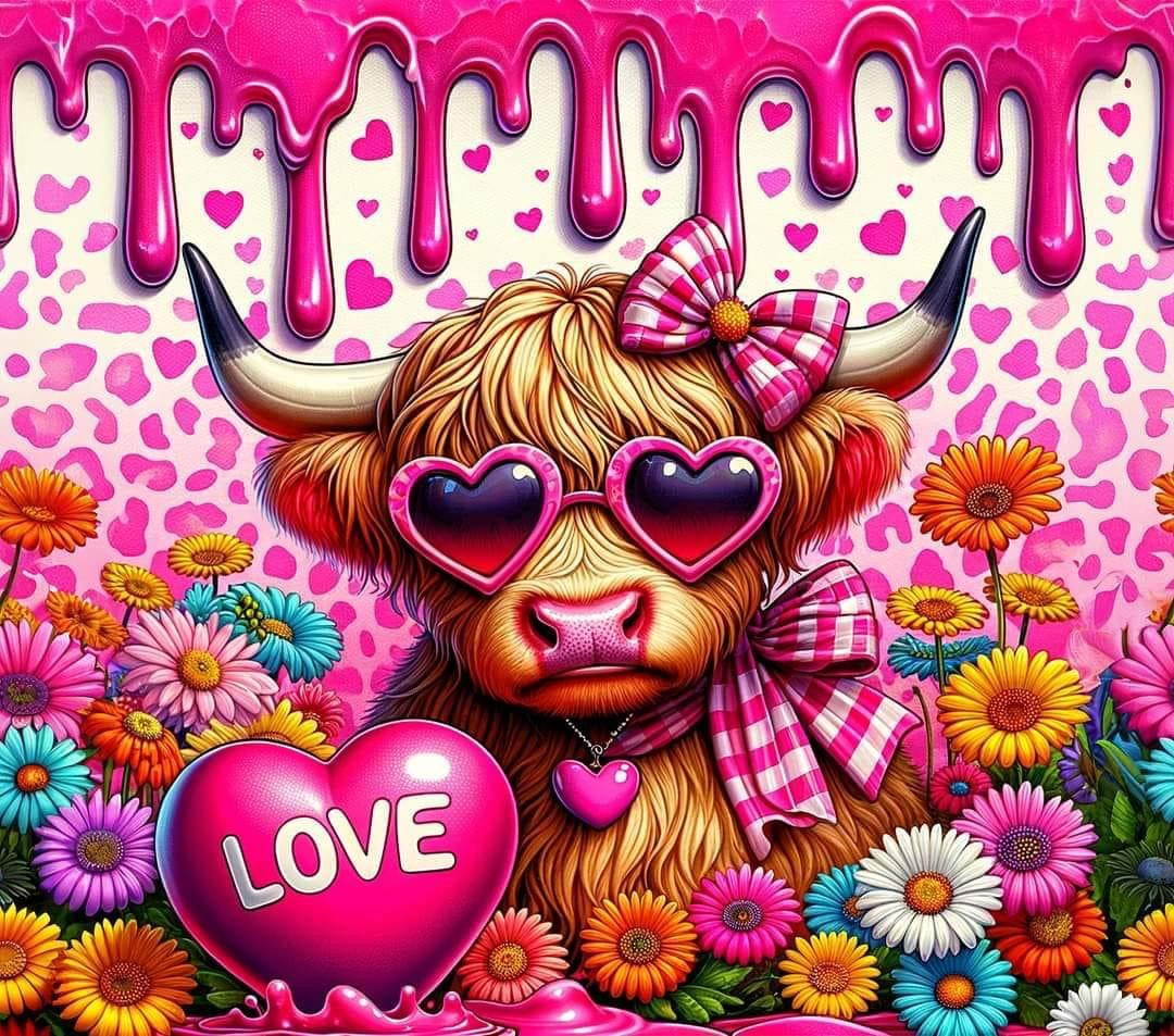 Heart glasses Cow Wrap