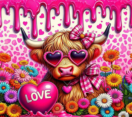 Heart glasses Cow Wrap