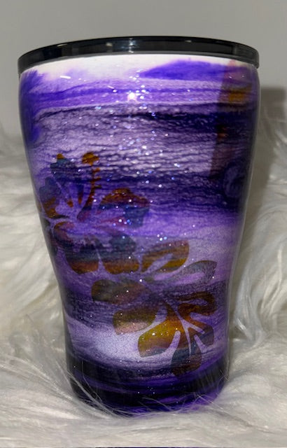 Purple Flower Swirl Cup