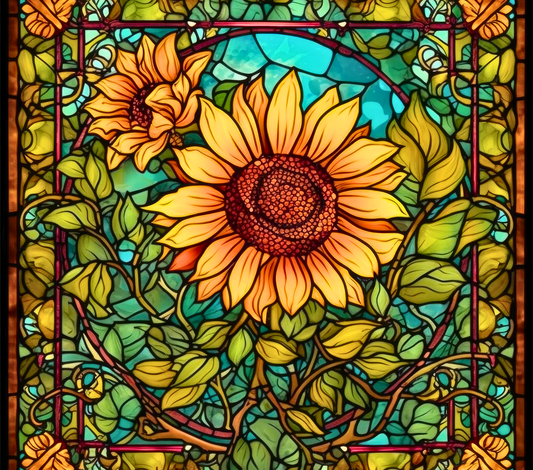 Stained glass sunflower