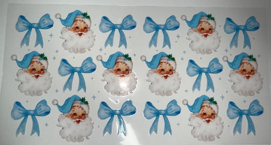 Santa blue bow wrap