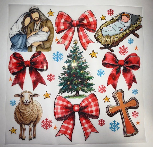 Mary Joseph Jesus Bows DTF