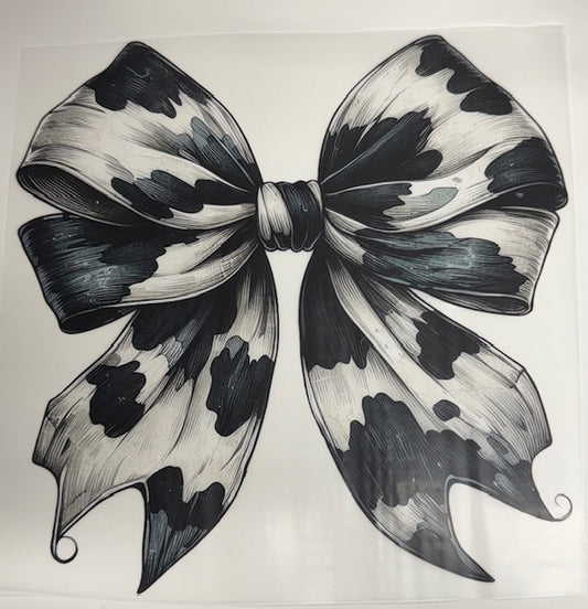 Cow Print Bow DTF