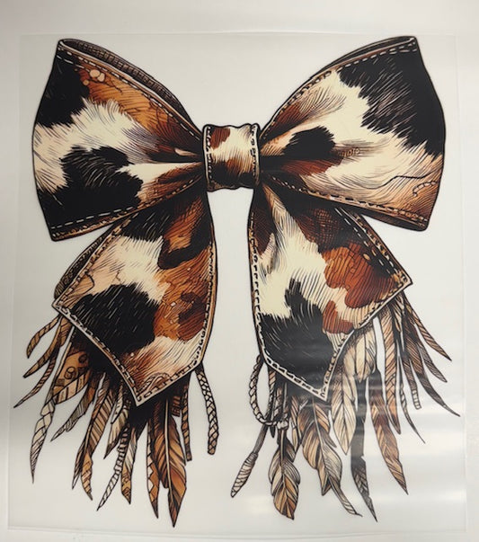 Cowhide Print Bow DTF