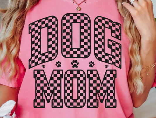 Dog Mom Checkered DTF