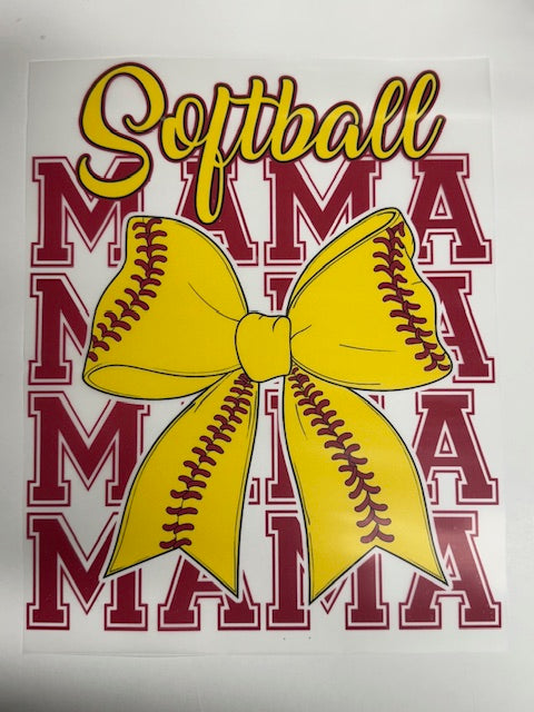 Softball Mama Bow DTF